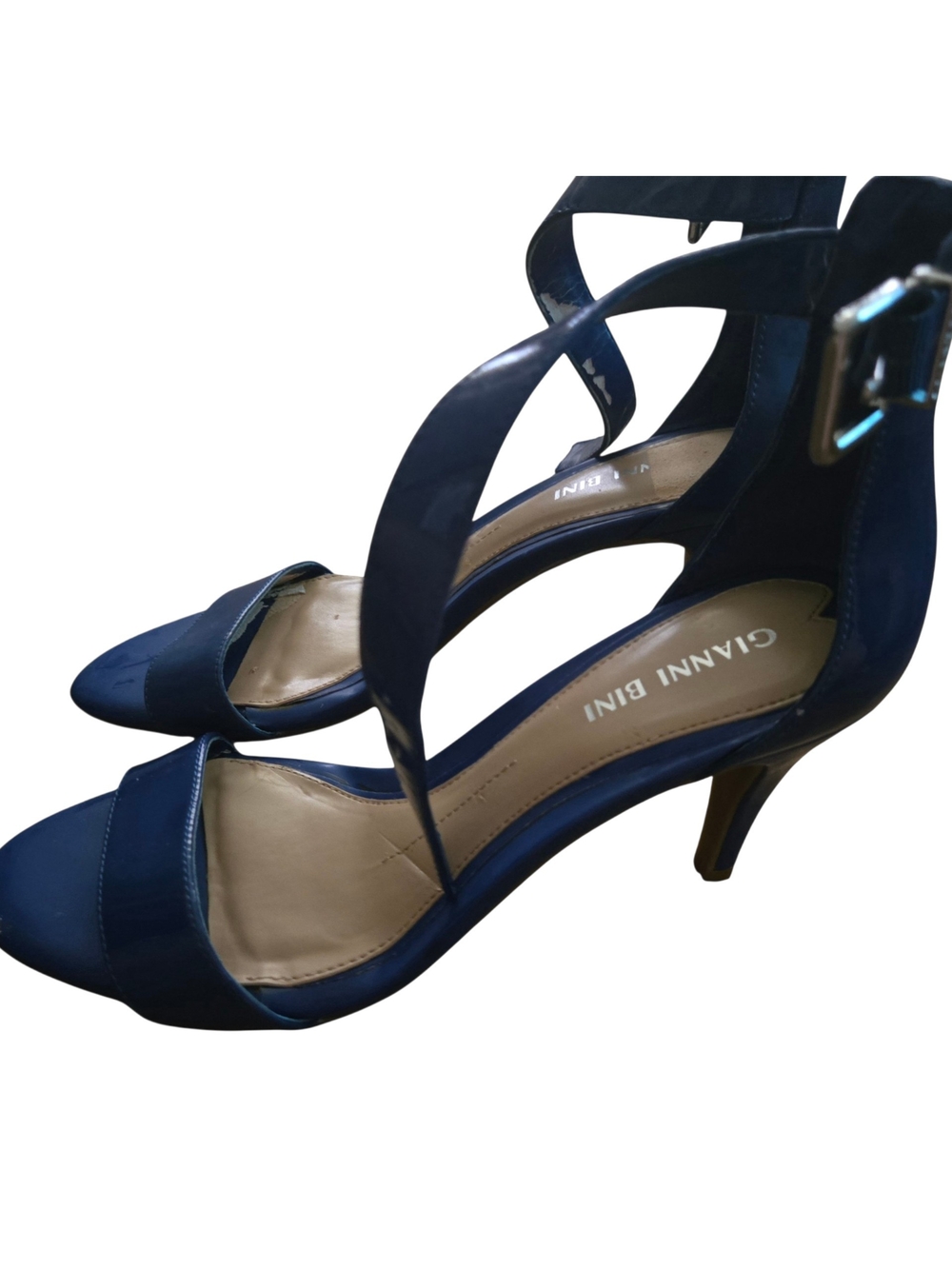 Gianni Bini Deep Navy Strappy Open-Toe Heels